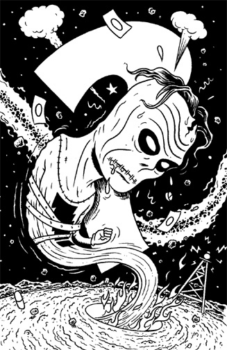 "'Madman' trading card art: B&W" is copyright ©2008 by  Mats!?.  All rights reserved.  Reproduction prohibited.