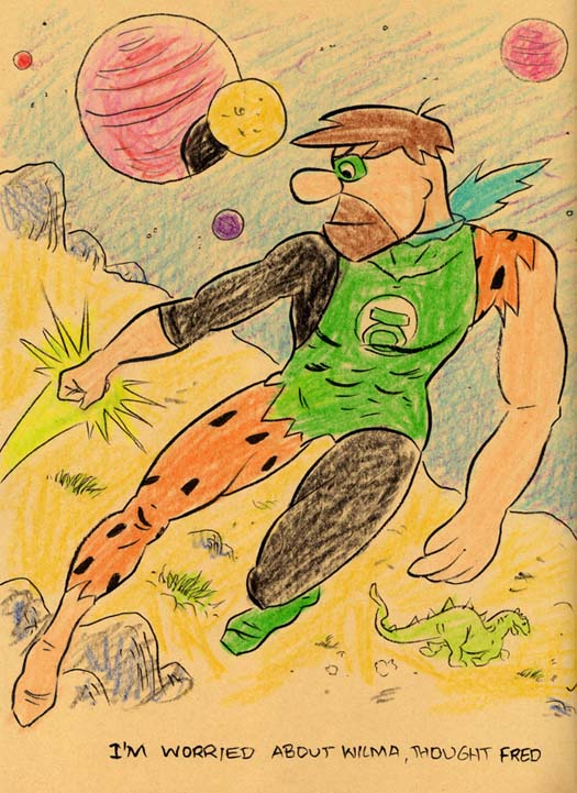 "COLORING BOOK JUMBLE 2-F.FLINTSTONE G. LANTERN" is copyright ©2008 by Jeremy Eaton.  All rights reserved.  Reproduction prohibited.