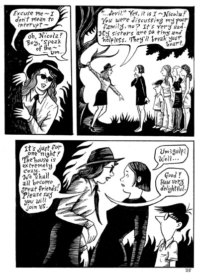 "Peculia & the Groon Grove Vampires p.25" is copyright ©2008 by Richard Sala.  All rights reserved.  Reproduction prohibited.