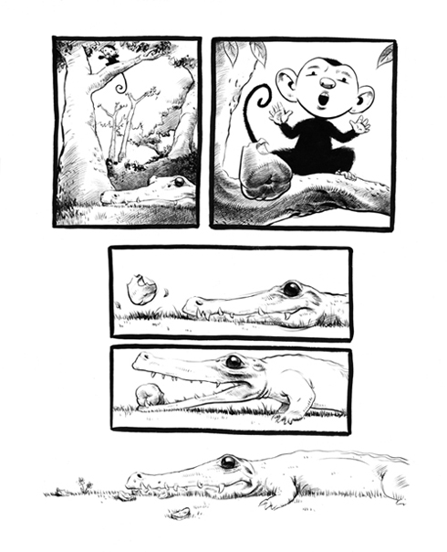 "Monkey and the Crocodile Page 2" is copyright ©2008 by Robert Goodin.  All rights reserved.  Reproduction prohibited.