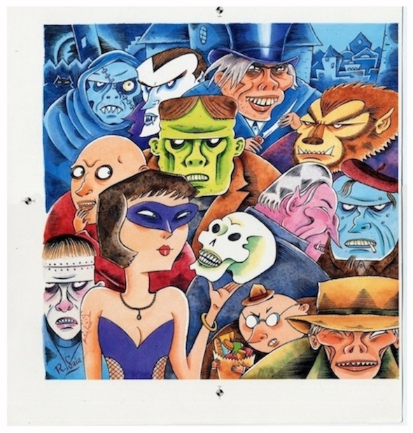 "FIENDS - Authentic printer's proof - one of a kind" is copyright ©2008 by Richard Sala.  All rights reserved.  Reproduction prohibited.