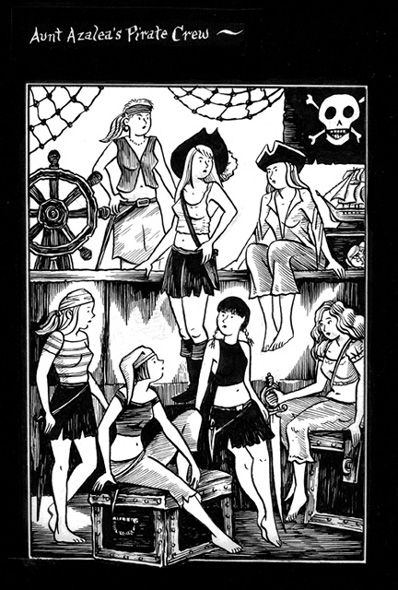 "Mad Night: Pirate Girls Portrait" is copyright ©2008 by Richard Sala.  All rights reserved.  Reproduction prohibited.