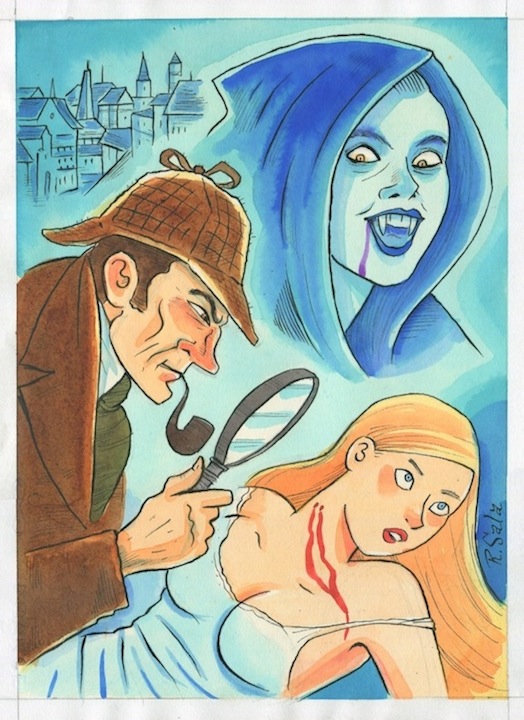 "Sherlock Holmes vs Dracula's Daughter" is copyright ©2008 by Richard Sala.  All rights reserved.  Reproduction prohibited.