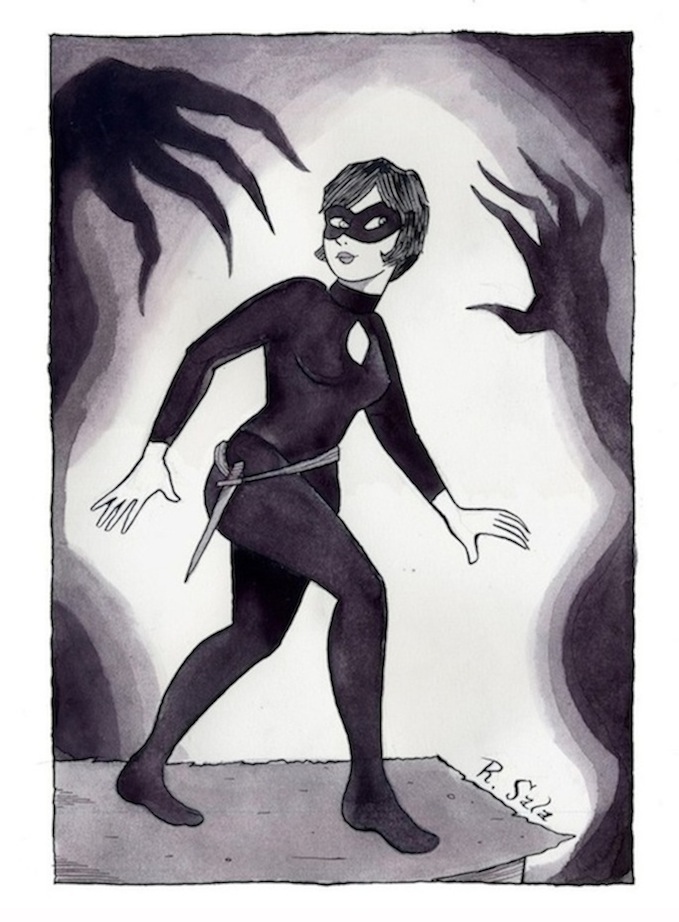 "Catburglar (Portrait)" is copyright ©2008 by Richard Sala.  All rights reserved.  Reproduction prohibited.