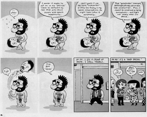 "SCHIZO # 3, page 16 (bottom half)" is copyright &copy;2008 by Ivan Brunetti.  All rights reserved.  Reproduction prohibited.