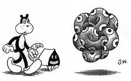 "TANGLER" is copyright ©2008 by Jim Woodring.  All rights reserved.  Reproduction prohibited.
