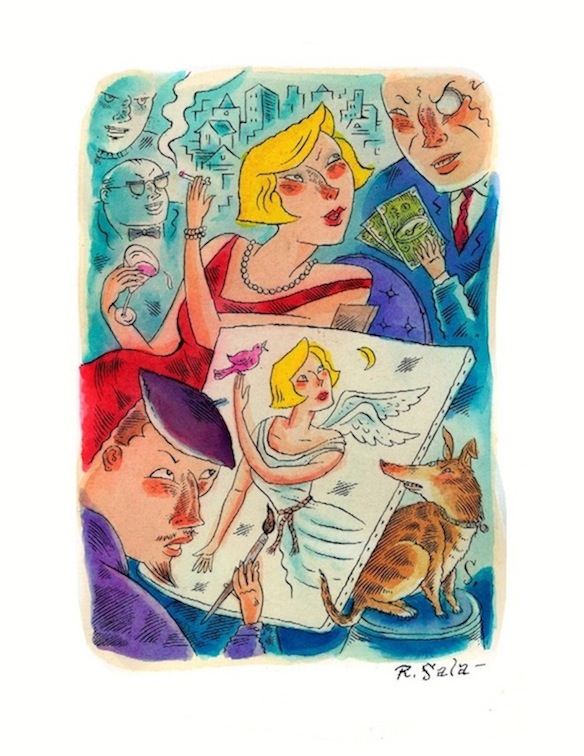 "Artist at Work" is copyright ©2008 by Richard Sala.  All rights reserved.  Reproduction prohibited.