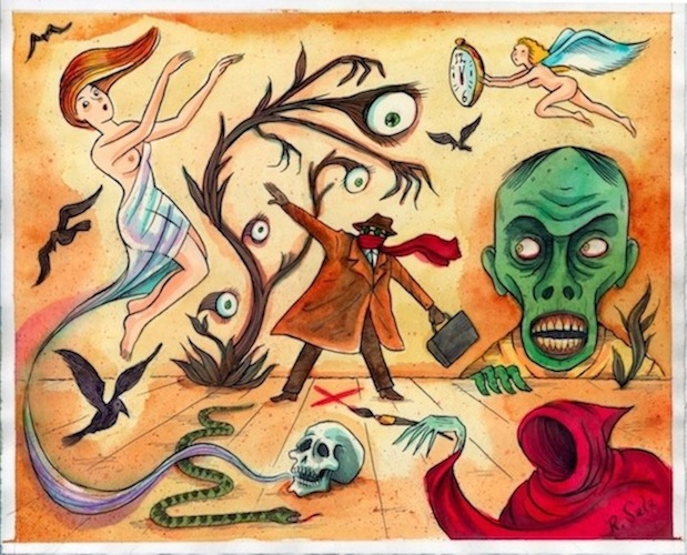 "Meeting On The Astral Plane" is copyright ©2008 by Richard Sala.  All rights reserved.  Reproduction prohibited.