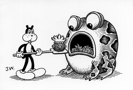 "STOKER" is copyright ©2008 by Jim Woodring.  All rights reserved.  Reproduction prohibited.