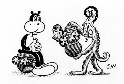 "BURGEON" is copyright ©2008 by Jim Woodring.  All rights reserved.  Reproduction prohibited.