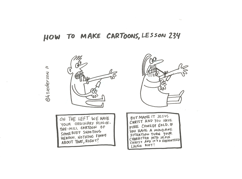 "How to Make Cartoons, Lesson 234" is copyright ©2008 by Sam Henderson.  All rights reserved.  Reproduction prohibited.