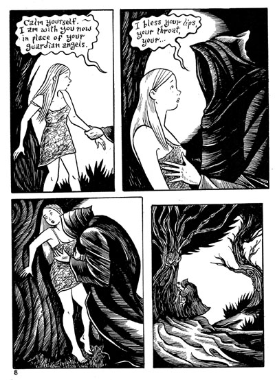"Peculia & the Groon Grove Vampires p.8" is copyright ©2008 by Richard Sala.  All rights reserved.  Reproduction prohibited.