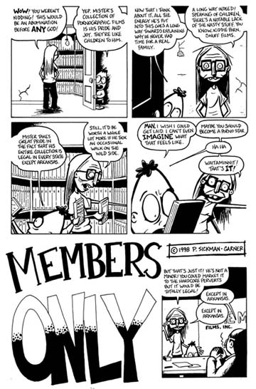 "Members Only--Page One" is copyright ©2008 by Pete Sickman-Garner.  All rights reserved.  Reproduction prohibited.