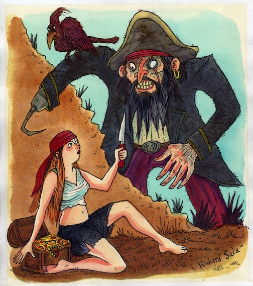 "Treasure of Dead Man's Cove" is copyright ©2008 by Richard Sala.  All rights reserved.  Reproduction prohibited.