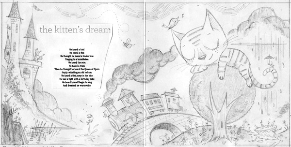 "Kitten's Dream Pencil Sketch for M.W.Brown Poem" is copyright ©2008 by Bob Staake.  All rights reserved.  Reproduction prohibited.