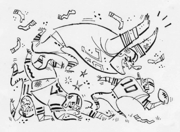 "Washington Post -- NFL Football/ Redskins" is copyright ©2008 by Bob Staake.  All rights reserved.  Reproduction prohibited.