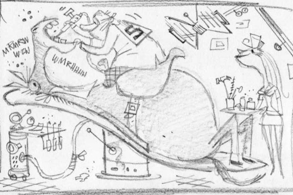 "Washington Post - Mubtaahij The Horse" is copyright ©2008 by Bob Staake.  All rights reserved.  Reproduction prohibited.