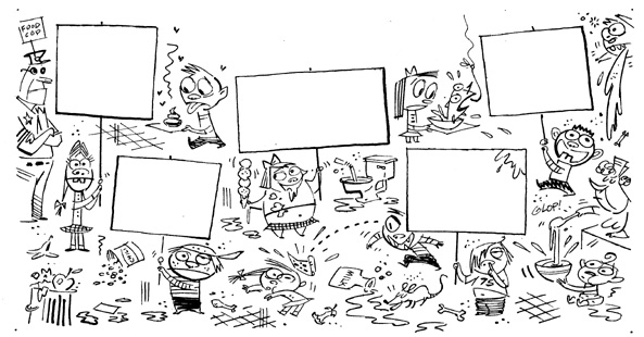 "MAD Magazine - Kid Kafeteria" is copyright ©2008 by Bob Staake.  All rights reserved.  Reproduction prohibited.