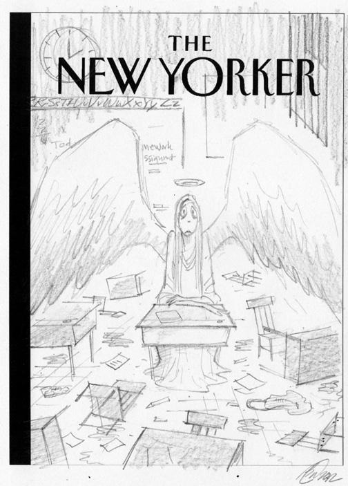 "New Yorker - Newtown, CT Angel" is copyright ©2008 by Bob Staake.  All rights reserved.  Reproduction prohibited.