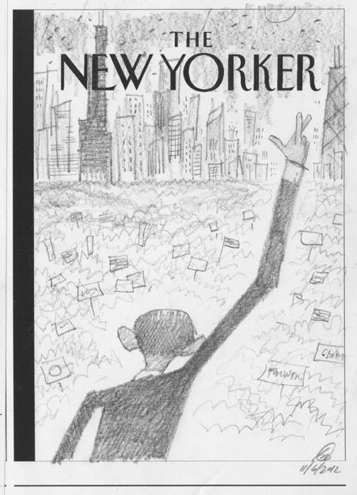 "New Yorker - Obama Re-Elected" is copyright ©2008 by Bob Staake.  All rights reserved.  Reproduction prohibited.