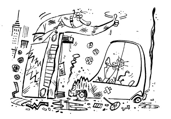 "Washington Post - Nice Wreck" is copyright ©2008 by Bob Staake.  All rights reserved.  Reproduction prohibited.