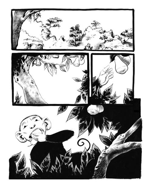 "Monkey and the Crocodile Page 1" is copyright ©2008 by Robert Goodin.  All rights reserved.  Reproduction prohibited.