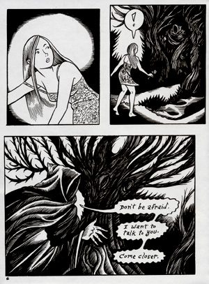 "Peculia & The Groon Grove Vampires pg 6" is copyright ©2008 by Richard Sala.  All rights reserved.  Reproduction prohibited.