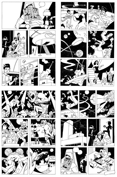 "'Tesla Time' (from Tom Strong)" is copyright ©2008 by Jaime Hernandez.  All rights reserved.  Reproduction prohibited.