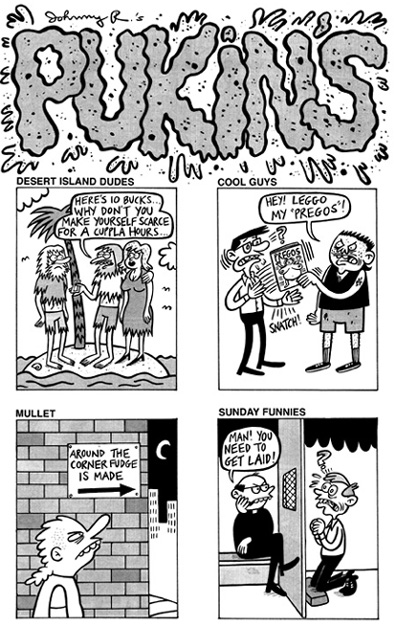 "Pukins! (AYC gag page) #1" is copyright &copy;2008 by Johnny Ryan.  All rights reserved.  Reproduction prohibited.