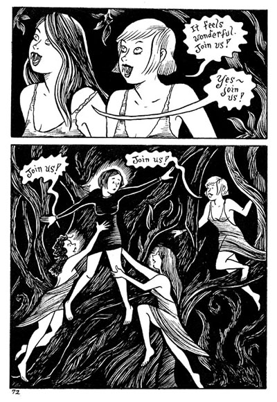 "Peculia & the Groon Grove Vampires pg.72" is copyright ©2008 by Richard Sala.  All rights reserved.  Reproduction prohibited.