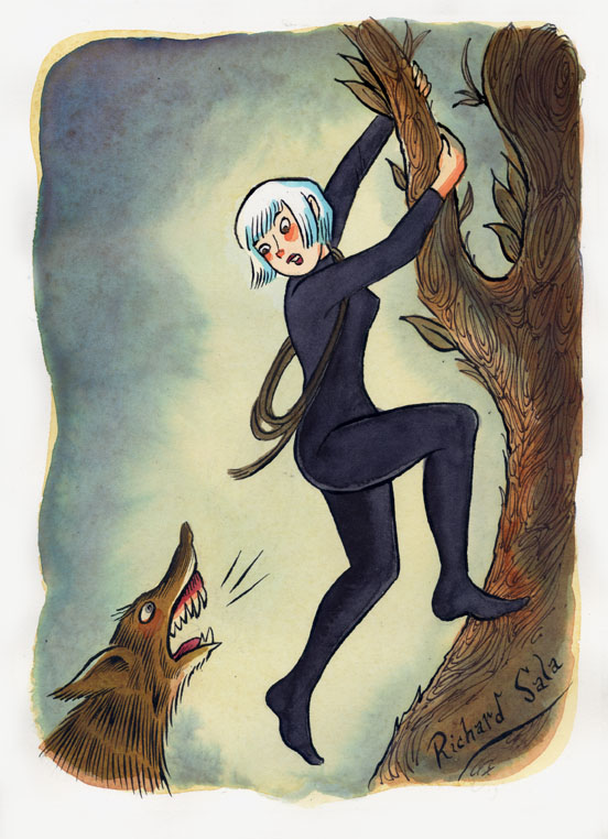 "Cat Burglar Black: Portrait of K. Westree" is copyright ©2008 by Richard Sala.  All rights reserved.  Reproduction prohibited.