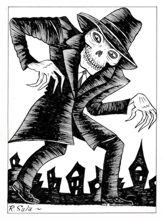 "The Night Walker 2017" is copyright ©2008 by Richard Sala.  All rights reserved.  Reproduction prohibited.