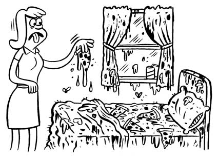 "MAD KIDS-Pizza In Bed" is copyright &copy;2008 by Johnny Ryan.  All rights reserved.  Reproduction prohibited.