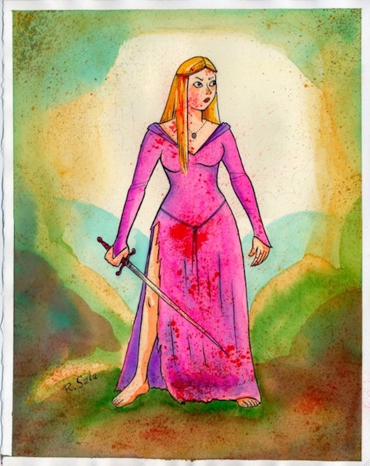 "Violent Girls 7 - Fed-up Princess" is copyright ©2008 by Richard Sala.  All rights reserved.  Reproduction prohibited.