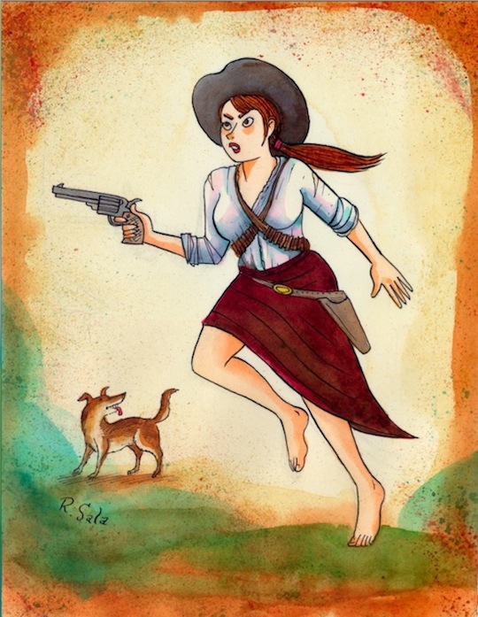 "Violent Girls 2 - Hot-tempered Bandit Girl" is copyright ©2008 by Richard Sala.  All rights reserved.  Reproduction prohibited.