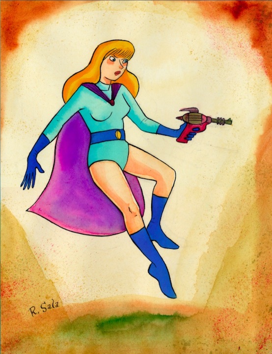 "Violent Girls 1 - Moody Super Girl" is copyright ©2008 by Richard Sala.  All rights reserved.  Reproduction prohibited.