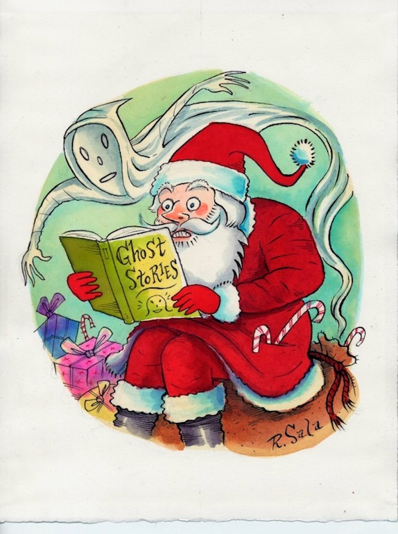 "Santa and the Ghost - Christmas Card 2014" is copyright ©2008 by Richard Sala.  All rights reserved.  Reproduction prohibited.