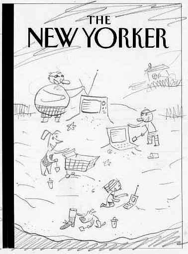 "New Yorker Cover Sketch (Sand Castles)" is copyright ©2008 by Bob Staake.  All rights reserved.  Reproduction prohibited.