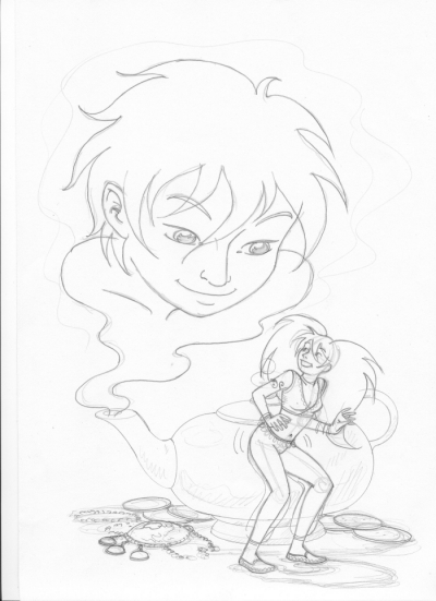"Pencil Study: Annie and Nibbil" is copyright ©2008 by Colleen Coover.  All rights reserved.  Reproduction prohibited.