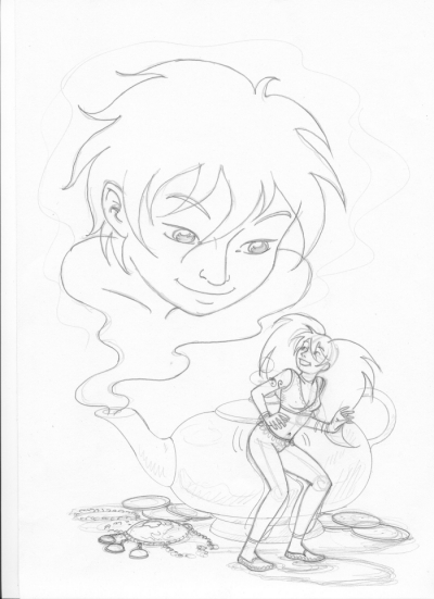 "Pencil Study: Annie and Nibbil" is copyright ©2008 by Colleen Coover.  All rights reserved.  Reproduction prohibited.