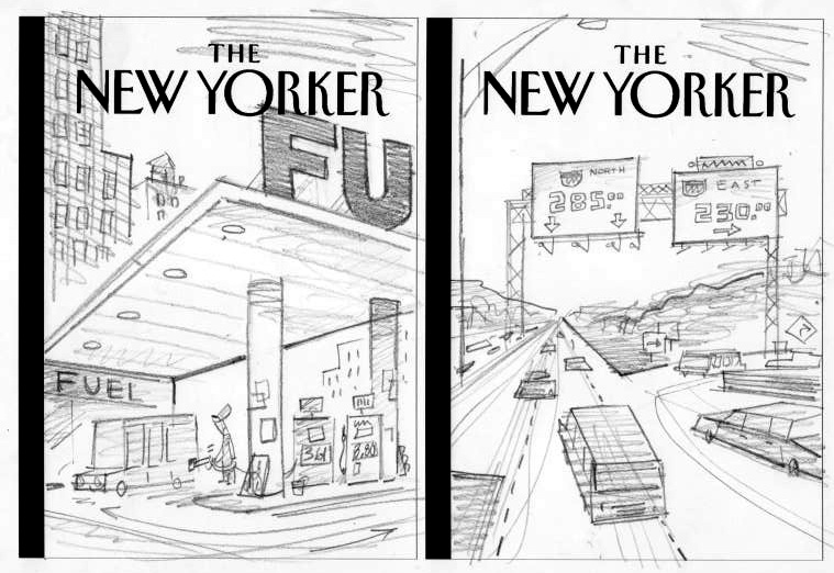 "New Yorker Cover Sketch (FU)" is copyright ©2008 by Bob Staake.  All rights reserved.  Reproduction prohibited.