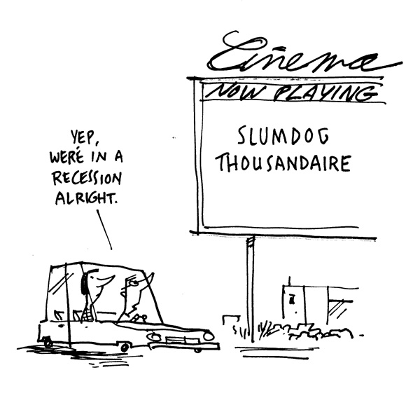 "Cape Cod Chronicle Cartoon - Slumdog" is copyright ©2008 by Bob Staake.  All rights reserved.  Reproduction prohibited.