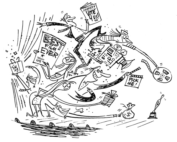 "Christian Science Monitor Illustration -  Oscar" is copyright ©2008 by Bob Staake.  All rights reserved.  Reproduction prohibited.