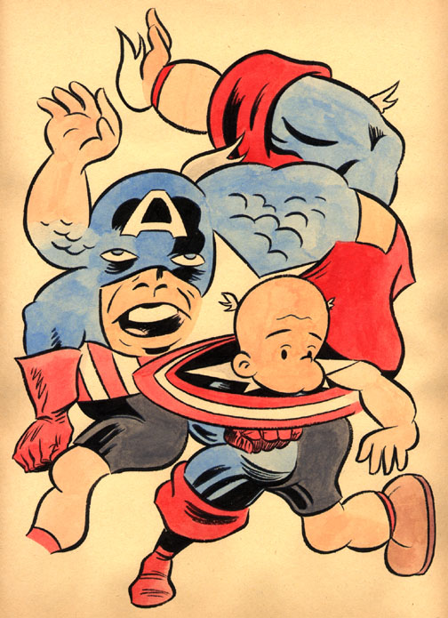 "*CARTOON JUMBLE-CAPTAIN AMERICA AND HENRY" is copyright ©2008 by Jeremy Eaton.  All rights reserved.  Reproduction prohibited.