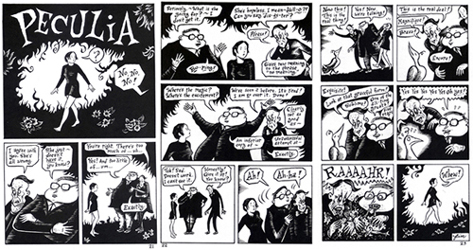 "Peculia - 3-page strip from Evil Eye #10" is copyright ©2008 by Richard Sala.  All rights reserved.  Reproduction prohibited.