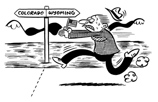 "Stranger Illo-Political Dash..." is copyright &copy;2008 by Johnny Ryan.  All rights reserved.  Reproduction prohibited.