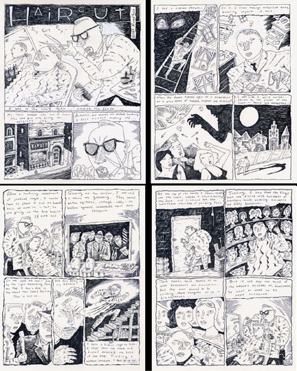 "Haircut (1987)- Complete 4 Page Strip" is copyright ©2008 by Richard Sala.  All rights reserved.  Reproduction prohibited.