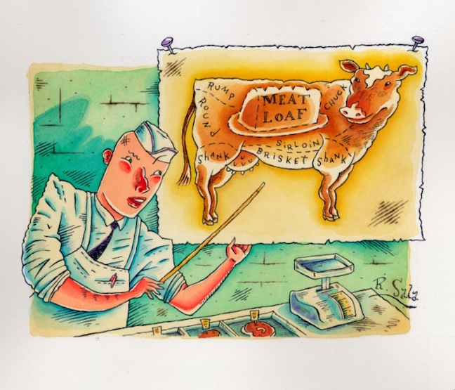 "The Friendly Butcher" is copyright ©2008 by Richard Sala.  All rights reserved.  Reproduction prohibited.