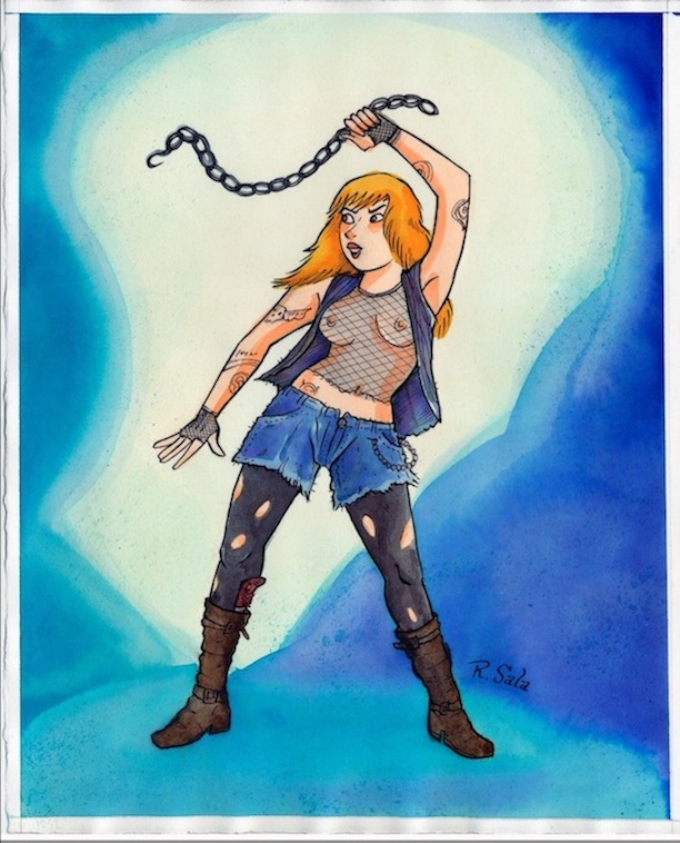 "Violent Girls: Tough Biker Chick" is copyright ©2008 by Richard Sala.  All rights reserved.  Reproduction prohibited.