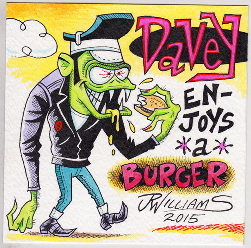 "Davey Enjoys A Burger" is copyright ©2008 by J.R. Williams.  All rights reserved.  Reproduction prohibited.